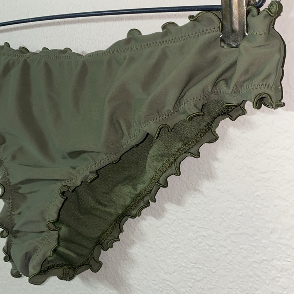 Hollister Olive Green Ruffle Bikini Bottom